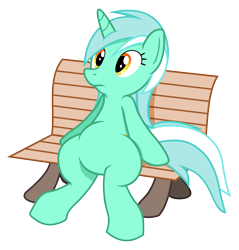 Size: 1601x1674 | Tagged: safe, artist:cooltomorrowkid, lyra heartstrings, pony, unicorn, bench, high res, simple background, sitting, svg, transparent background, vector