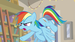 Size: 1920x1080 | Tagged: safe, derpibooru import, screencap, rainbow dash, pegasus, pony, daring doubt, solo