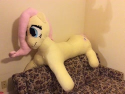 Size: 2592x1936 | Tagged: safe, artist:ponylover88, fluttershy, handmade, irl, photo, plushie, sofa, solo, wingless