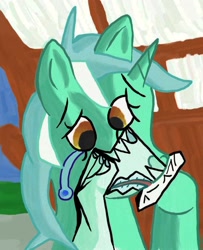 Size: 790x974 | Tagged: safe, artist:rydelfox, lyra heartstrings, pony, unicorn, female, horn, mare, pablo picasso, parody