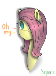 Size: 1400x1900 | Tagged: safe, artist:skyorz1337, fluttershy, pegasus, pony, bust, portrait, simple background, solo, white background