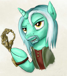 Size: 900x1031 | Tagged: safe, artist:rule1of1coldfire, lyra heartstrings, boromir, lord of the rings, mechanical hands, one does not simply walk into mordor, parody