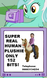 Size: 563x924 | Tagged: safe, lyra heartstrings, human, pony, exploitable meme, meme, plushie, tv meme