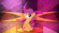 Size: 3840x2160 | Tagged: safe, artist:laszlvfx, artist:xebck, derpibooru import, edit, scootaloo, pegasus, pony, abstract background, female, mare, older, older scootaloo, solo, wallpaper, wallpaper edit