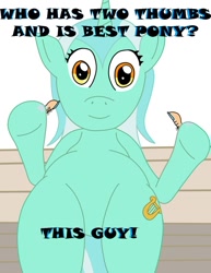 Size: 498x645 | Tagged: safe, artist:divinefolklore, lyra heartstrings, best pony, humie, thumbs
