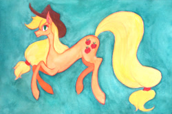 Size: 1024x686 | Tagged: safe, artist:enuwey, applejack, earth pony, pony, female, mare, solo, traditional art