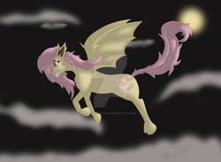 Size: 1024x751 | Tagged: safe, artist:faerie-starv, fluttershy, bat pony, pony, flutterbat, race swap, solo, watermark