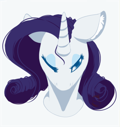 Size: 461x489 | Tagged: safe, artist:sgtscribbles, edit, part of a set, rarity, pony, unicorn, bust, cropped, ear fluff, female, floppy ears, lidded eyes, looking at you, mare, one eye closed, simple background, solo, stray strand, watermark, white background