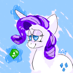 Size: 900x900 | Tagged: safe, artist:lynmunn, rarity, pony, unicorn, female, gem, implied lesbian, implied rarijack, implied shipping, magic, solo