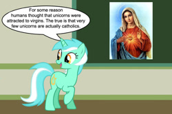 Size: 887x588 | Tagged: safe, lyra heartstrings, catholicism, chalkboard, grammar error, human studies101 with lyra, meme, virgin mary