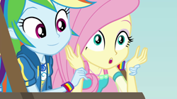 Size: 1920x1080 | Tagged: safe, derpibooru import, screencap, fluttershy, rainbow dash, better together, equestria girls, rollercoaster of friendship