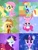 Size: 2160x2880 | Tagged: safe, derpibooru import, edit, edited screencap, editor:katy木土, screencap, applejack, fluttershy, pinkie pie, rainbow dash, rarity, twilight sparkle, unicorn twilight, earth pony, pegasus, pony, unicorn, the best night ever, at the gala, clothes, dress, female, gala dress, mane six, mare