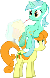 Size: 10200x15900 | Tagged: safe, artist:arctickiwi, carrot top, golden harvest, lyra heartstrings, mmmystery on the friendship express, absurd resolution, duo, duo female, female, simple background, sitting lyra, transparent background, vector