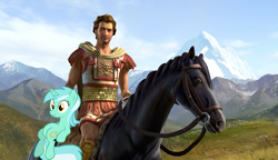 Size: 1167x673 | Tagged: safe, lyra heartstrings, bucephalus, alexander the great, ancient greece, civilization, civilization v, greece, iron age, sitting, sitting lyra, southern europe