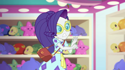 Size: 1920x1080 | Tagged: safe, screencap, rarity, equestria girls, equestria girls series, spring breakdown, spoiler:eqg series (season 2), clothes, clumsy, coin, dress, geode of shielding, glasses, magical geodes, penny, purse, shopping