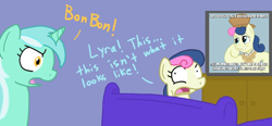 Size: 900x419 | Tagged: safe, bon bon, lyra heartstrings, sweetie drops, bon-bon's secret, condescending bonbon, exploitable meme, meme