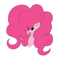 Size: 1280x1263 | Tagged: safe, artist:codras, pinkie pie, pony, :p, bust, impossibly large mane, solo, tongue out