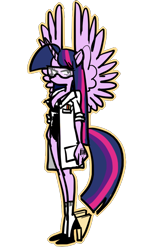 Size: 500x800 | Tagged: safe, artist:cofotory, derpibooru import, twilight sparkle, twilight sparkle (alicorn), alicorn, anthro, ambiguous facial structure, glasses, simple background, solo, transparent background