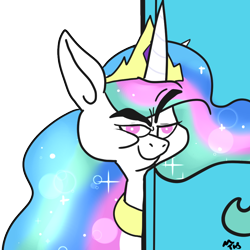 Size: 900x900 | Tagged: safe, artist:mt, princess celestia, alicorn, pony, female, mare, simple background, solo, that fucking cat, tom and jerry, transparent background