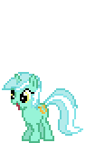 Size: 105x157 | Tagged: safe, artist:lightningbolt, lyra heartstrings, pony, unicorn, animated, desktop ponies, excited, happy, jumping, pixel art, pronking, simple background, smiling, solo, sprite, transparent background