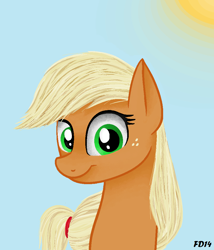 Size: 858x1002 | Tagged: safe, artist:fluttersdreams, applejack, earth pony, pony, bust, portrait, solo