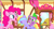 Size: 1360x730 | Tagged: safe, screencap, cloud kicker, fluttershy, pinkie pie, spike, dragon, pegasus, pony, griffon the brush off, blindfold, dragons riding ponies, ride, rider, riding, smiling, sugarcube corner