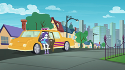 Size: 1920x1080 | Tagged: safe, screencap, rarity, better together, equestria girls, fomo, female, taxi