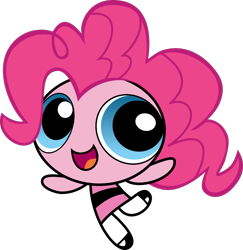 Size: 973x1000 | Tagged: safe, artist:phucknuckl, pinkie pie, pink, powerpuffified, simple background, solo, the powerpuff girls, transparent background