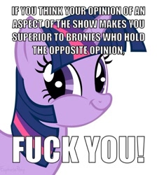 Size: 500x557 | Tagged: safe, derpibooru import, twilight sparkle, brony, faic, image macro, meme, meta, twiface, vulgar