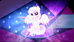 Size: 3840x2160 | Tagged: safe, artist:laszlvfx, artist:prismaticstars, derpibooru import, edit, oc, oc only, oc:starstorm slumber, pegasus, pony, female, high res, mare, sitting, solo, tongue out, wallpaper, wallpaper edit