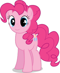 Size: 3250x3960 | Tagged: safe, artist:tomfraggle, pinkie pie, earth pony, pony, high res, simple background, smiling, solo, transparent background, vector