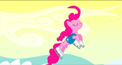 Size: 1360x730 | Tagged: safe, screencap, pinkie pie, pony, winter wrap up, eyes closed, ice skating, skating, solo