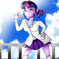 Size: 1000x1000 | Tagged: safe, artist:twilytrinky, derpibooru import, sci-twi, twilight sparkle, equestria girls, rainbow rocks, glasses, solo