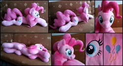 Size: 2435x1314 | Tagged: safe, artist:rosamariposacrafts, pinkie pie, irl, photo, plushie, solo