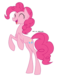 Size: 876x1163 | Tagged: safe, artist:basykail, pinkie pie, earth pony, pony, eyes closed, happy, rearing, simple background, solo, transparent background