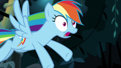 Size: 1920x1080 | Tagged: safe, derpibooru import, screencap, rainbow dash, pegasus, pony, daring doubt, solo