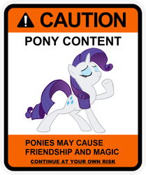 Size: 900x1078 | Tagged: safe, artist:gn33101, rarity, pony, unicorn, caution sign, female, mare, solo, warning