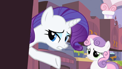 Size: 1920x1080 | Tagged: safe, screencap, rarity, sweetie belle, pony, unicorn, sisterhooves social, closet