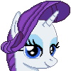 Size: 100x100 | Tagged: safe, artist:8-bitbrony, rarity, pony, unicorn, avatar, bust, cute, female, lidded eyes, looking at you, mare, pixel art, raribetes, simple background, smiling, solo, transparent background