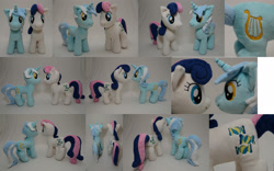 Size: 2500x1563 | Tagged: safe, artist:makeshiftwings30, bon bon, lyra heartstrings, sweetie drops, irl, photo, plushie