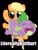 Size: 452x600 | Tagged: safe, artist:sternymares, edit, applejack, spike, dragon, earth pony, pony, butthurt, caption, chair, cropped, crying, female, literal butthurt, low quality, male, misspelling, spanking