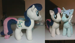 Size: 900x514 | Tagged: safe, artist:makeshiftwings30, bon bon, lyra heartstrings, sweetie drops, irl, photo, plushie