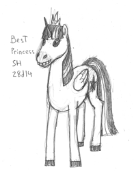 Size: 1479x1887 | Tagged: artist needed, safe, derpibooru import, twilight sparkle, twilight sparkle (alicorn), alicorn, horse, pony, demigrancia, horn, monochrome, rockbear, solo, traditional art, wings