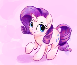 Size: 2859x2397 | Tagged: safe, artist:aemantaslim, rarity, pony, unicorn, cute, female, mare, pink background, raribetes, shadow, simple background, smiling, solo