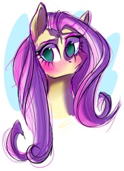 Size: 440x604 | Tagged: safe, artist:pochatochek, fluttershy, pegasus, pony, bust, portrait, solo