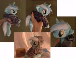 Size: 5816x4488 | Tagged: dead source, safe, artist:epicrainbowcrafts, lyra heartstrings, fanfic:background pony, absurd resolution, beanie (plushie), clothes, hoodie, irl, photo, plushie