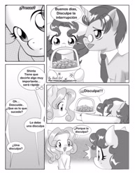 Size: 2550x3300 | Tagged: safe, artist:shinta-girl, oc, oc only, oc:shinta pony, comic, monochrome, spanish