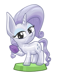 Size: 7087x8564 | Tagged: safe, artist:stewart501st, part of a set, rarity, crystal pony, absurd resolution, bandage, bandaged hoof, clarity, cute, looking at you, miss pie's monsters, pocket ponies, pocket pony, raribetes, simple background, species swap, transparent background