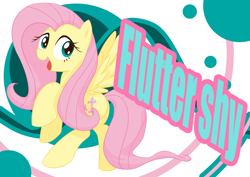 Size: 4093x2894 | Tagged: safe, artist:lemonspark, fluttershy, pegasus, pony, absurd resolution, flying, open mouth, smiling, solo, wallpaper