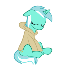 Size: 900x900 | Tagged: safe, artist:pweanut, lyra heartstrings, pony, unicorn, clothes, female, hoodie, horn, mare